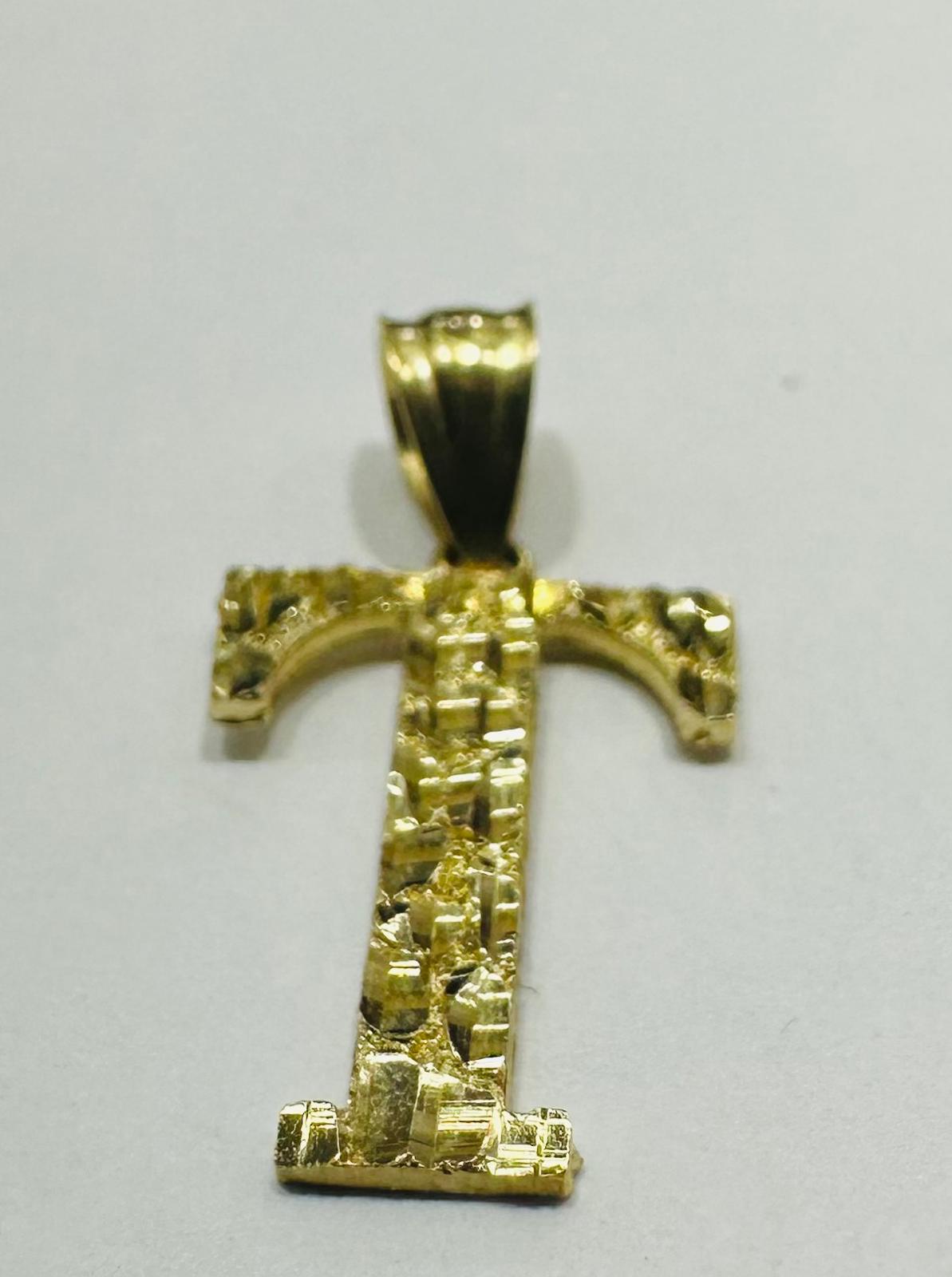 10K GOLD INITIAL LETTER "T" PENDANT