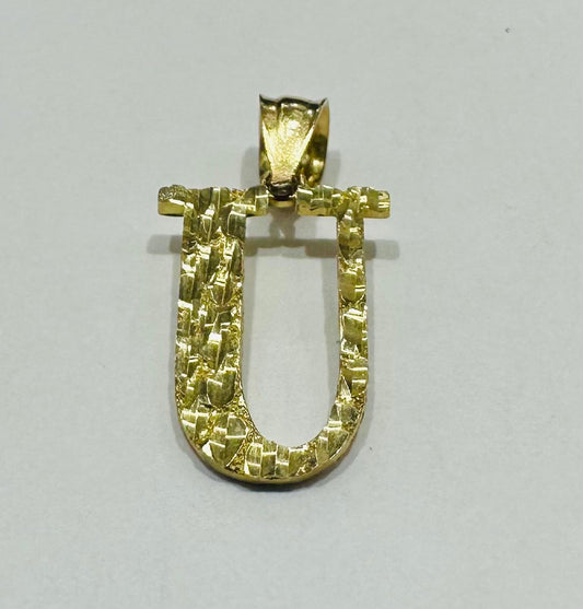 10K GOLD INITIAL LETTER "U" PENDANT