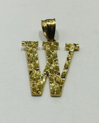 10K GOLD INITIAL LETTER "W" PENDANT
