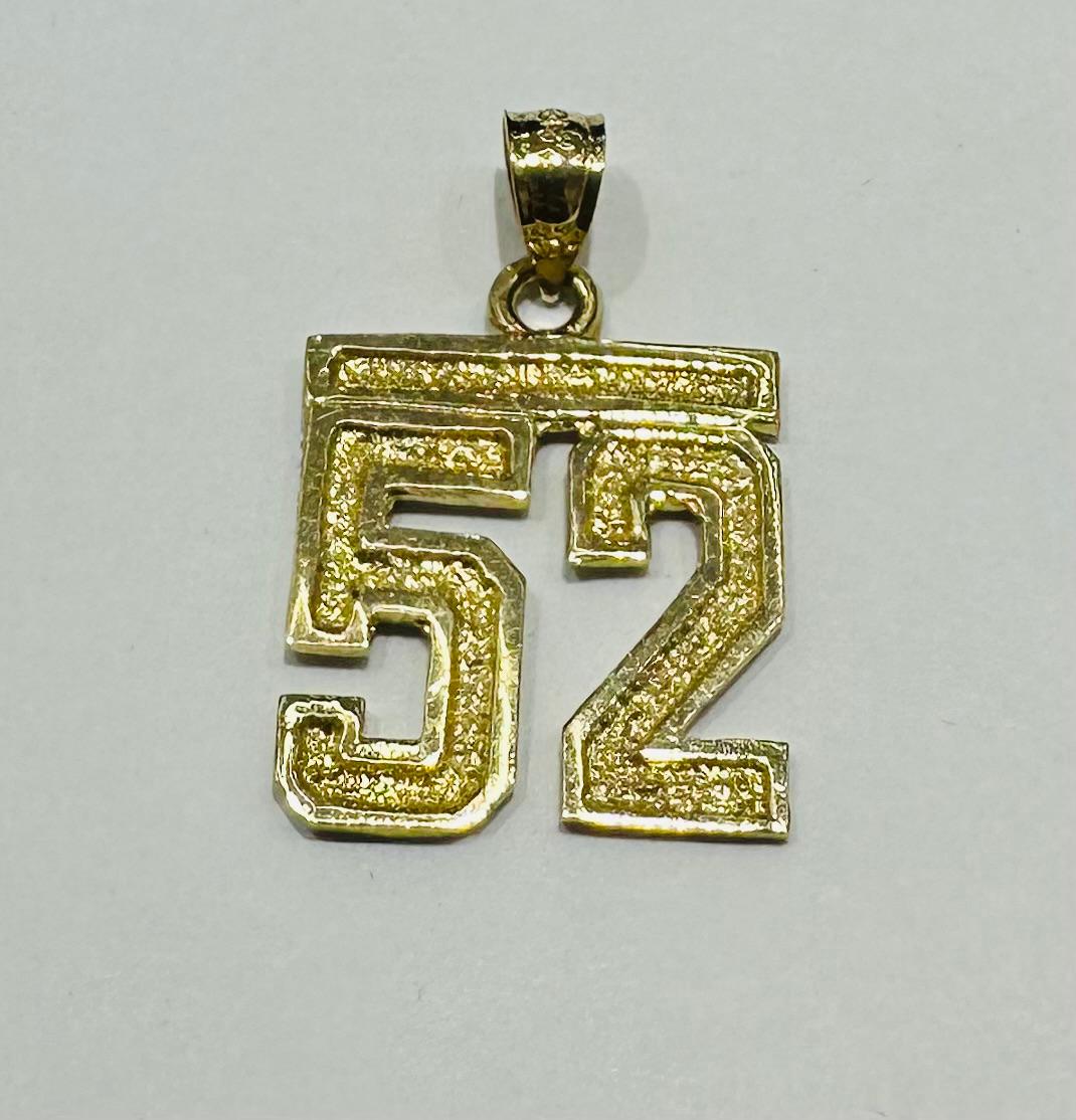 10K GOLD INITIAL NUMBER "52" PENDANT-WEIGHT: 2.8gm
