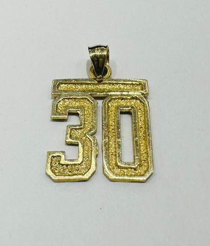 10K GOLD INITIAL NUMBER "30" PENDANT-WEIGHT: 2.5gm