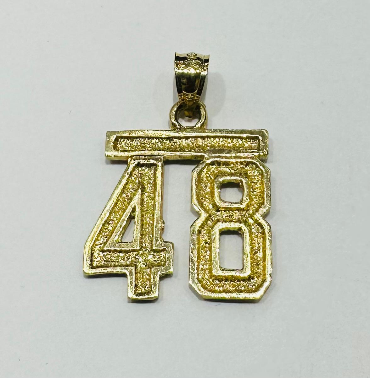 10K GOLD INITIAL NUMBER "48" PENDANT-WEIGHT: 2.9gm