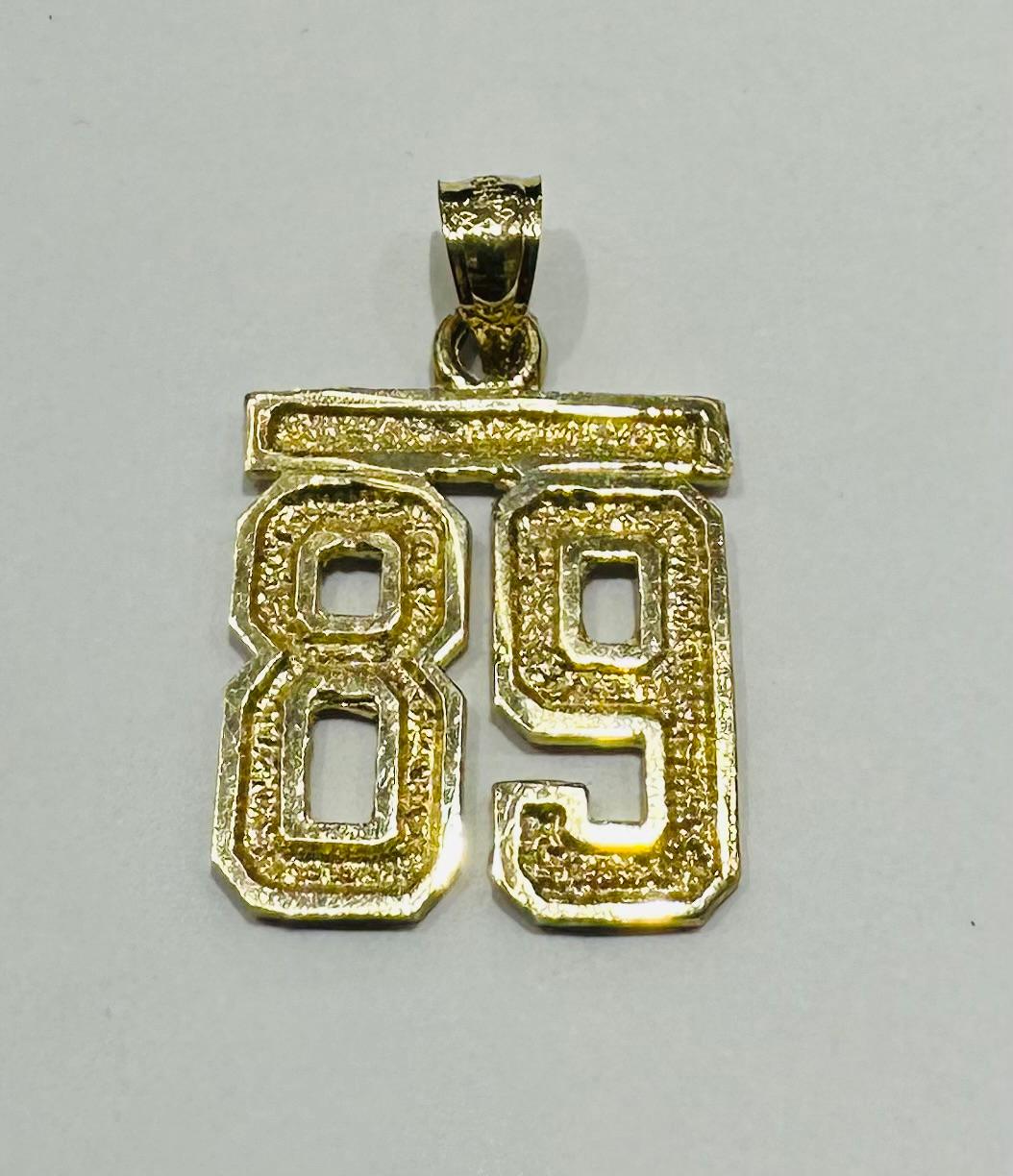 10K GOLD INITIAL NUMBER "89" PENDANT-WEIGHT: 3.1gm