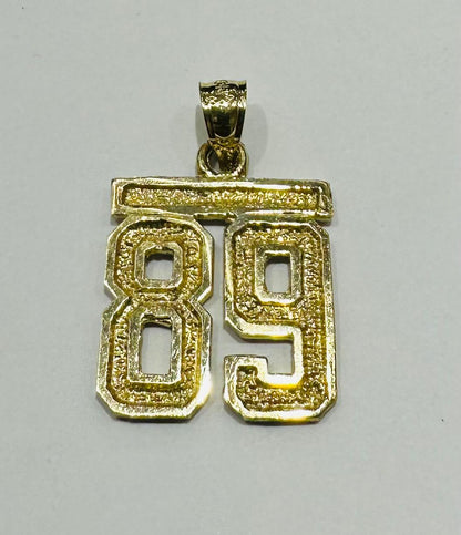 10K GOLD INITIAL NUMBER "89" PENDANT-WEIGHT: 3.1gm