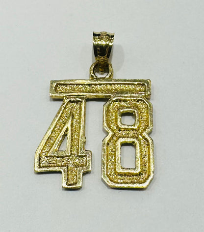 10K GOLD INITIAL NUMBER "48" PENDANT-WEIGHT: 2.9gm