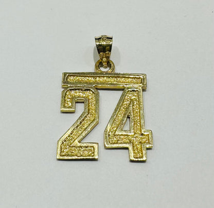 10K GOLD INITIAL NUMBER "24" PENDANT-WEIGHT: 2.3gm
