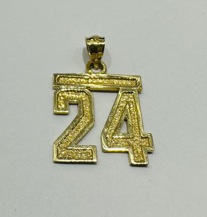 10K GOLD INITIAL NUMBER "24" PENDANT-WEIGHT: 2.3gm