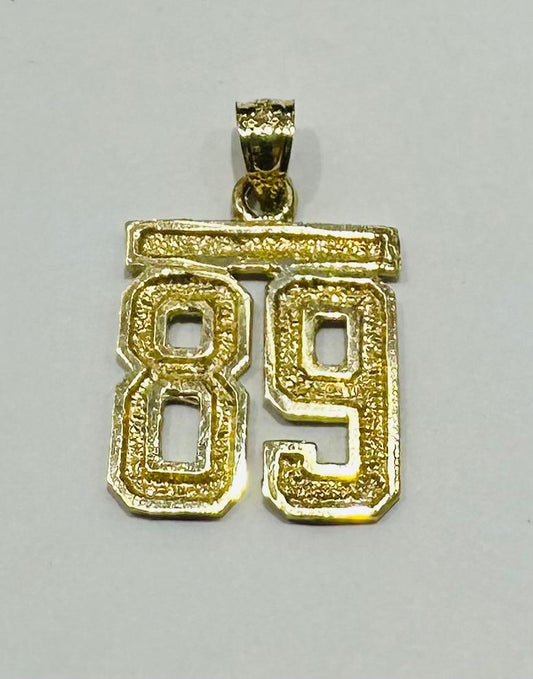 10K GOLD INITIAL NUMBER "89" PENDANT-WEIGHT: 3.1gm