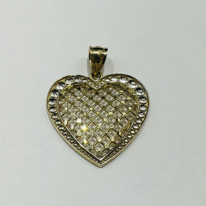 10K GOLD TWO TONED HEART PENDANT- WEIGHT: 2.3gm