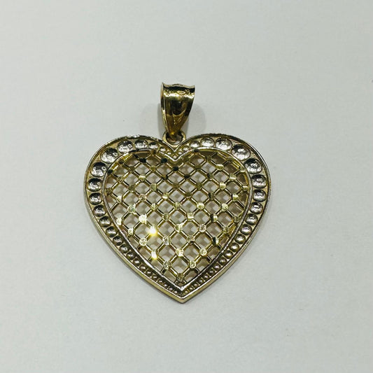 10K GOLD TWO TONED HEART PENDANT- WEIGHT: 2.3gm
