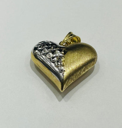10K GOLD TWO TONED HEART PENDANT