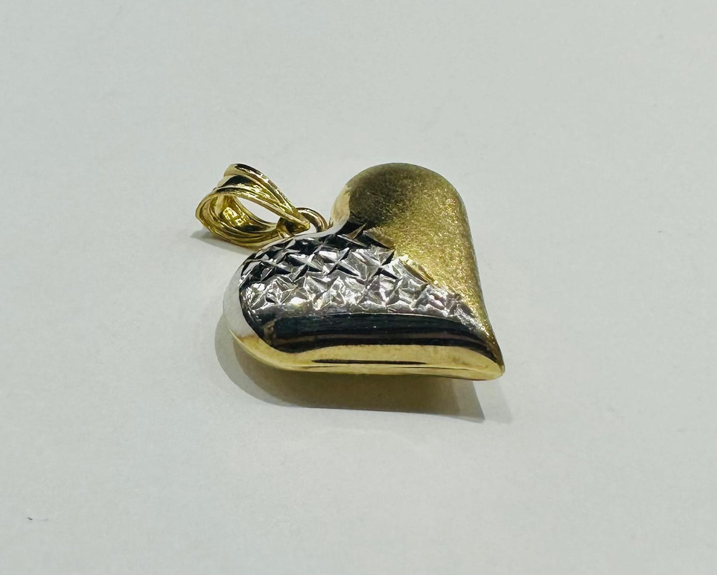 10K GOLD TWO TONED HEART PENDANT