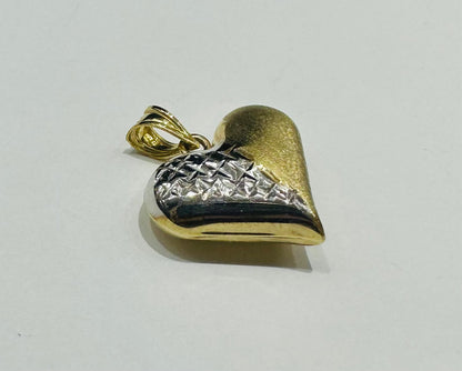 10K GOLD TWO TONED HEART PENDANT