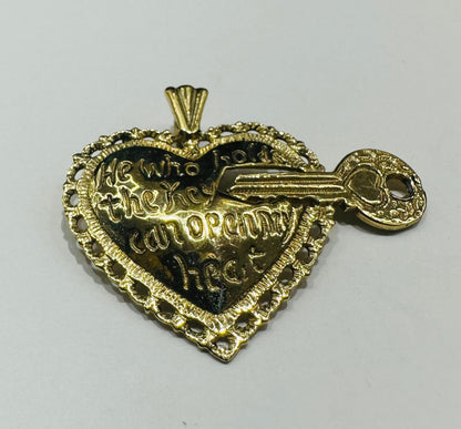 10K GOLD HEART PENDANT - WEIGHT: 4.0gm