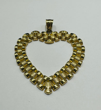 10K GOLD HEART PENDANT - WEIGHT: 4.6gm