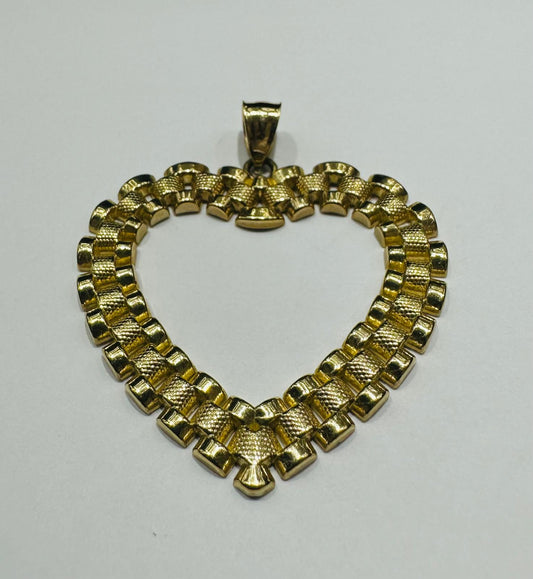 10K GOLD HEART PENDANT - WEIGHT: 4.6gm
