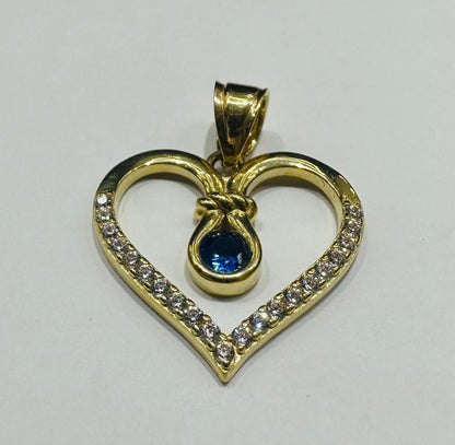 10K GOLD HEART PENDANT - WEIGHT: 3.6gm