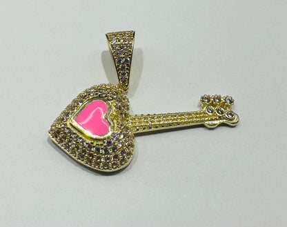 10K GOLD HEART PENDANT WITH CZ STONES- WEIGHT: 3.3gm