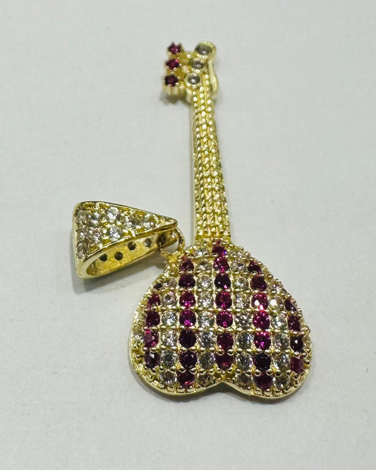 10K GOLD HEART PENDANT WITH CZ STONES