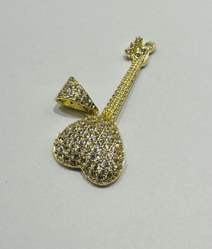 10K GOLD HEART PENDANT WITH CZ STONES