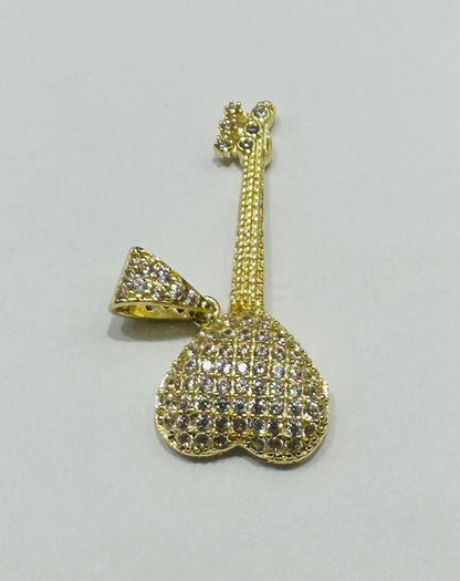 10K GOLD HEART PENDANT WITH CZ STONES