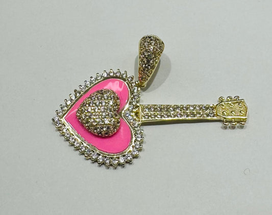 10K GOLD HEART PENDANT WITH CZ STONES- WEIGHT: 3.9gm
