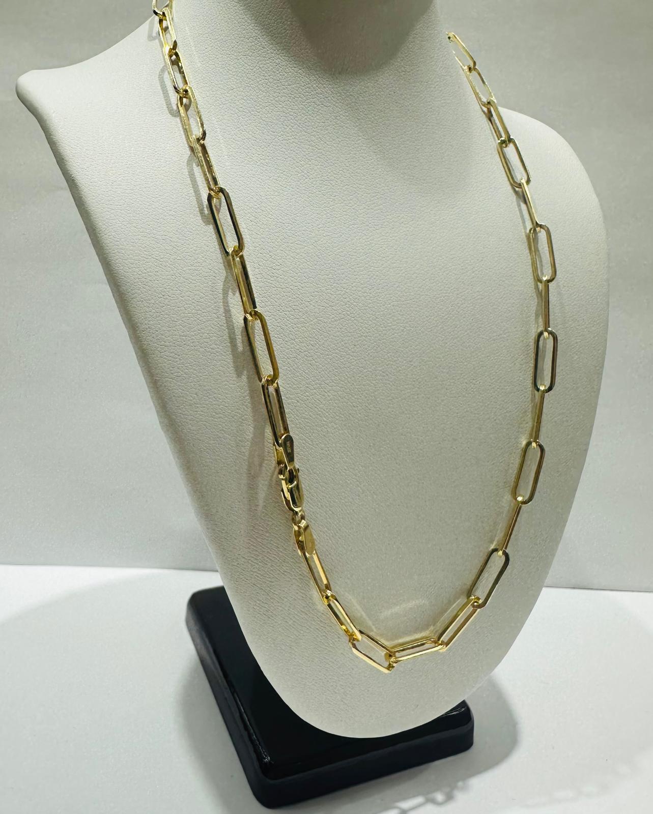 14K GOLD PAPER CLIP NECKLACE-16" WEIGHT: 10.8gm