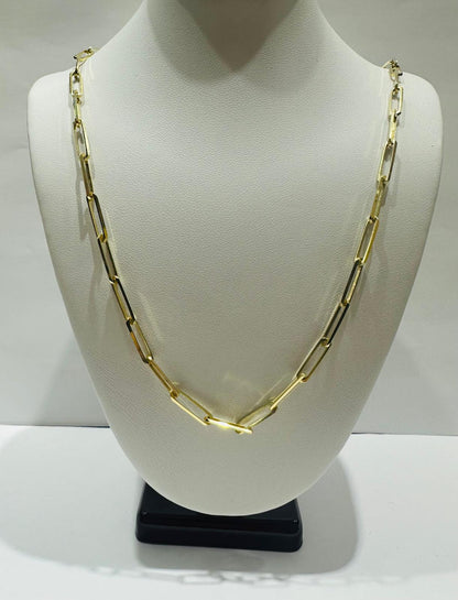 14K GOLD PAPER CLIP NECKLACE-18" WEIGHT: 8.7gm