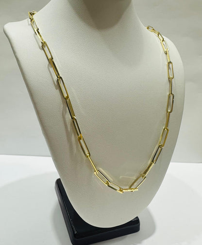 14K GOLD PAPER CLIP NECKLACE-18" WEIGHT: 8.7gm