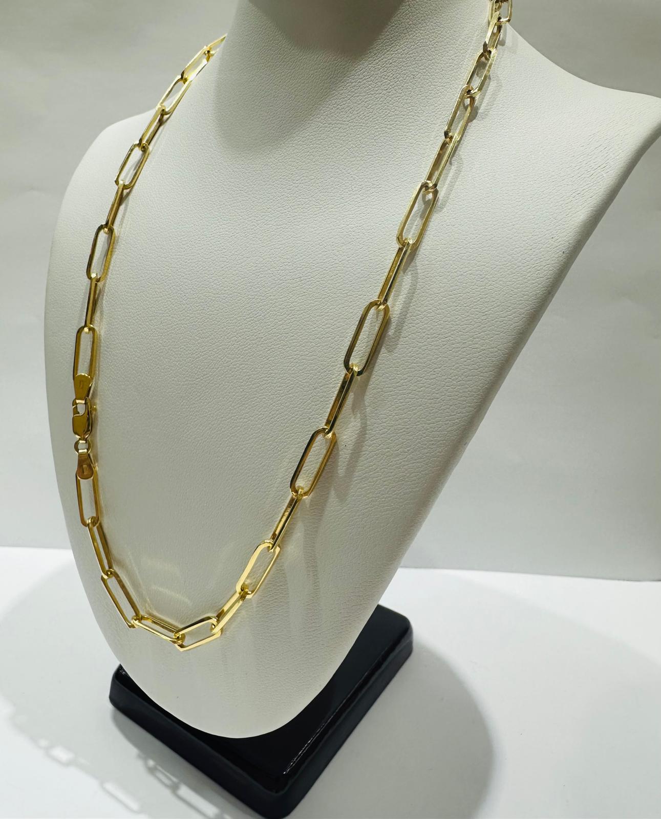 14K GOLD PAPER CLIP NECKLACE-16" WEIGHT: 10.8gm