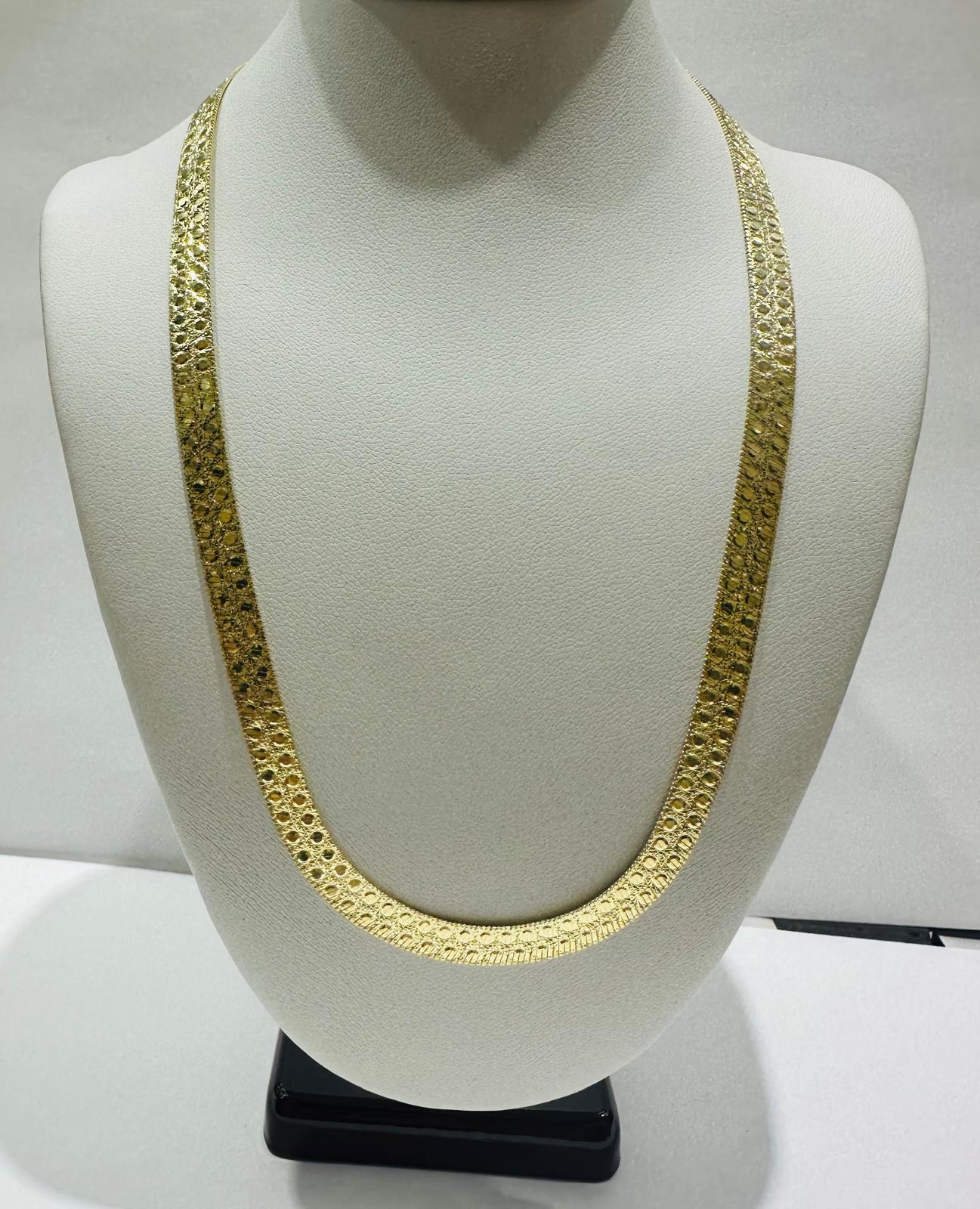 10K GOLD HERRINGBONE CHAIN-18" WEIGHT: 11.9gm