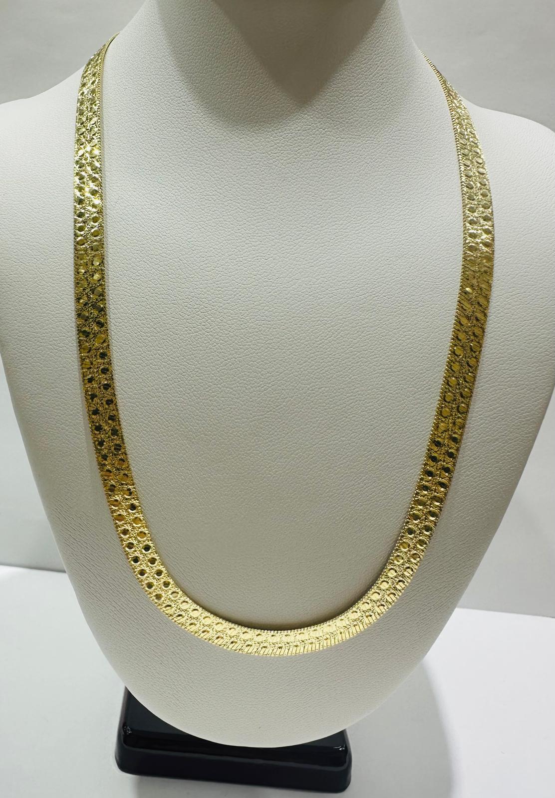 10K GOLD HERRINGBONE CHAIN-18" WEIGHT: 11.9gm