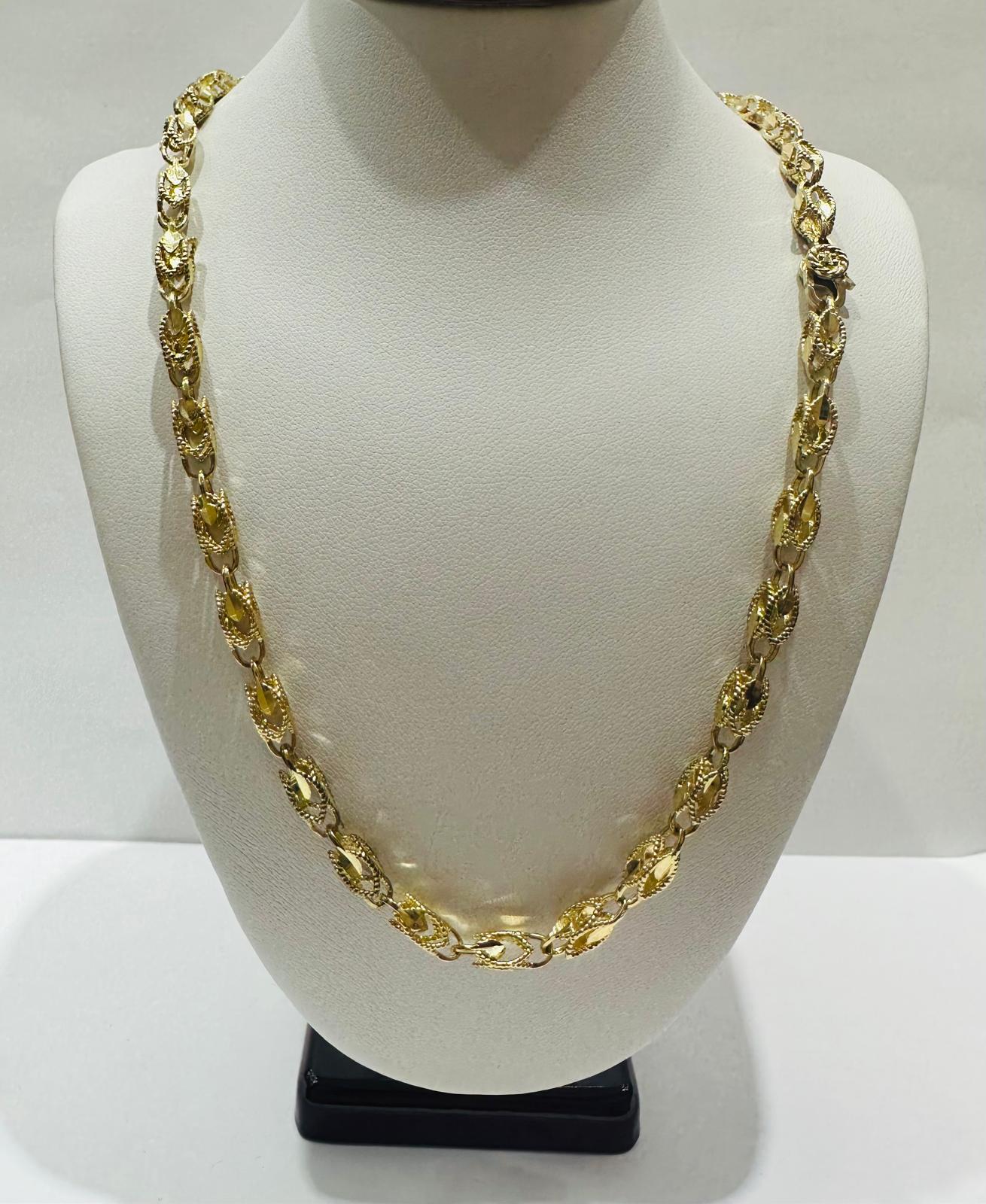 10K GOLD TURKISH NECKLACE-22" WEIGHT: 25.6gm