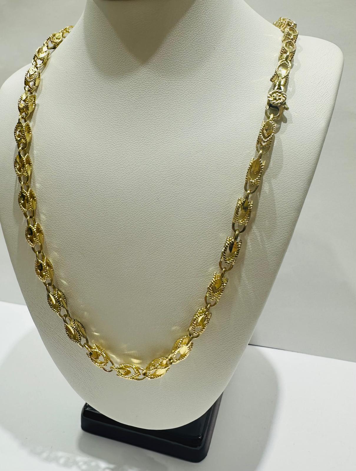 10K GOLD TURKISH NECKLACE-24" WEIGHT: 34.5gm