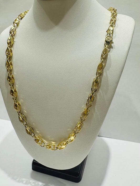 10K GOLD TURKISH NECKLACE-24" WEIGHT: 34.5gm
