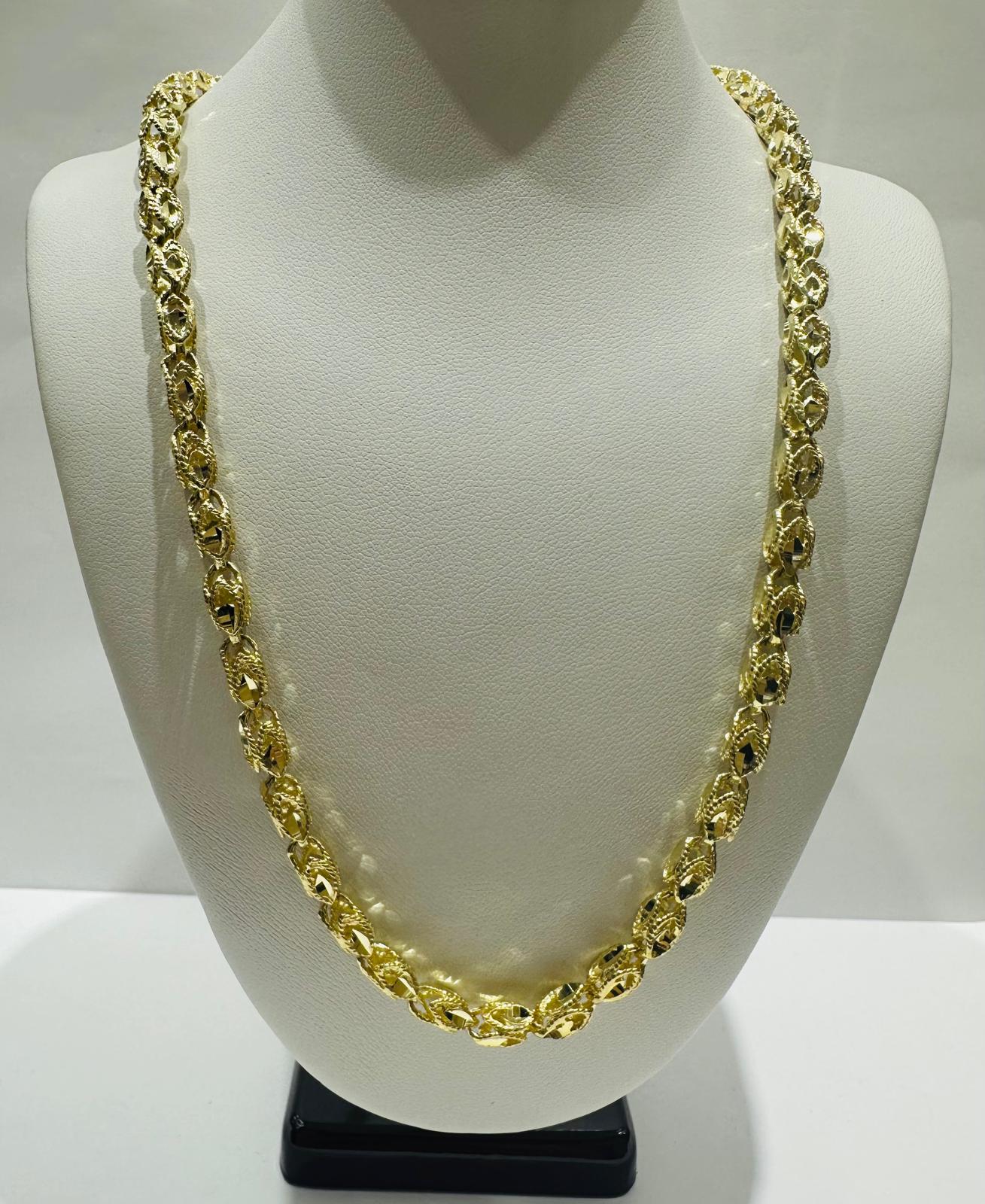 10K GOLD TURKISH NECKLACE-24" WEIGHT: 34.5gm