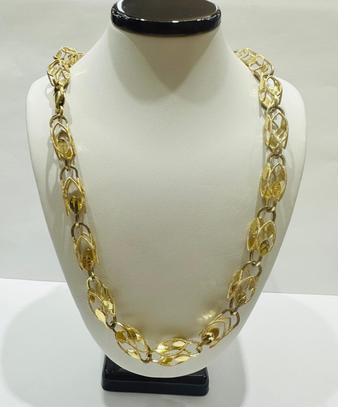 10K GOLD TURKISH NECKLACE-22" WEIGHT: 40.7gm