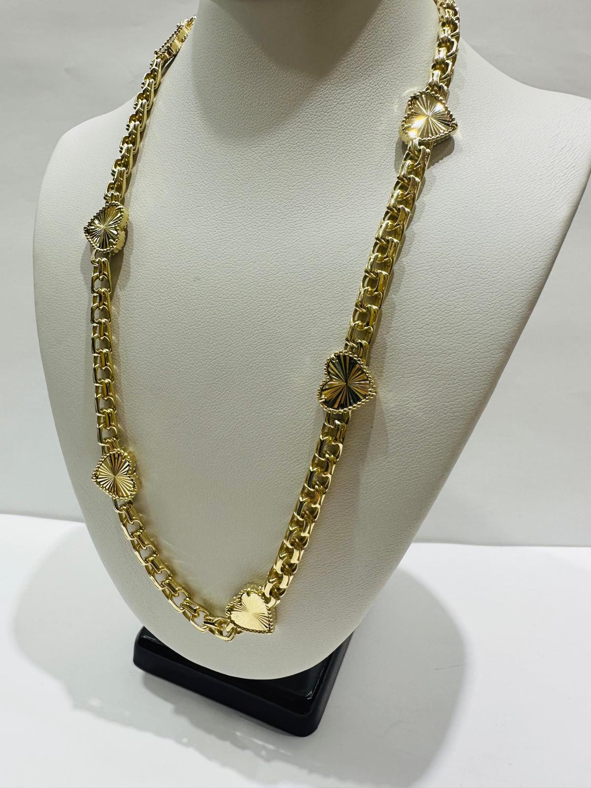 10K GOLD HEART CHINO LINK NECKLACE-16" WEIGHT: 21.3gm
