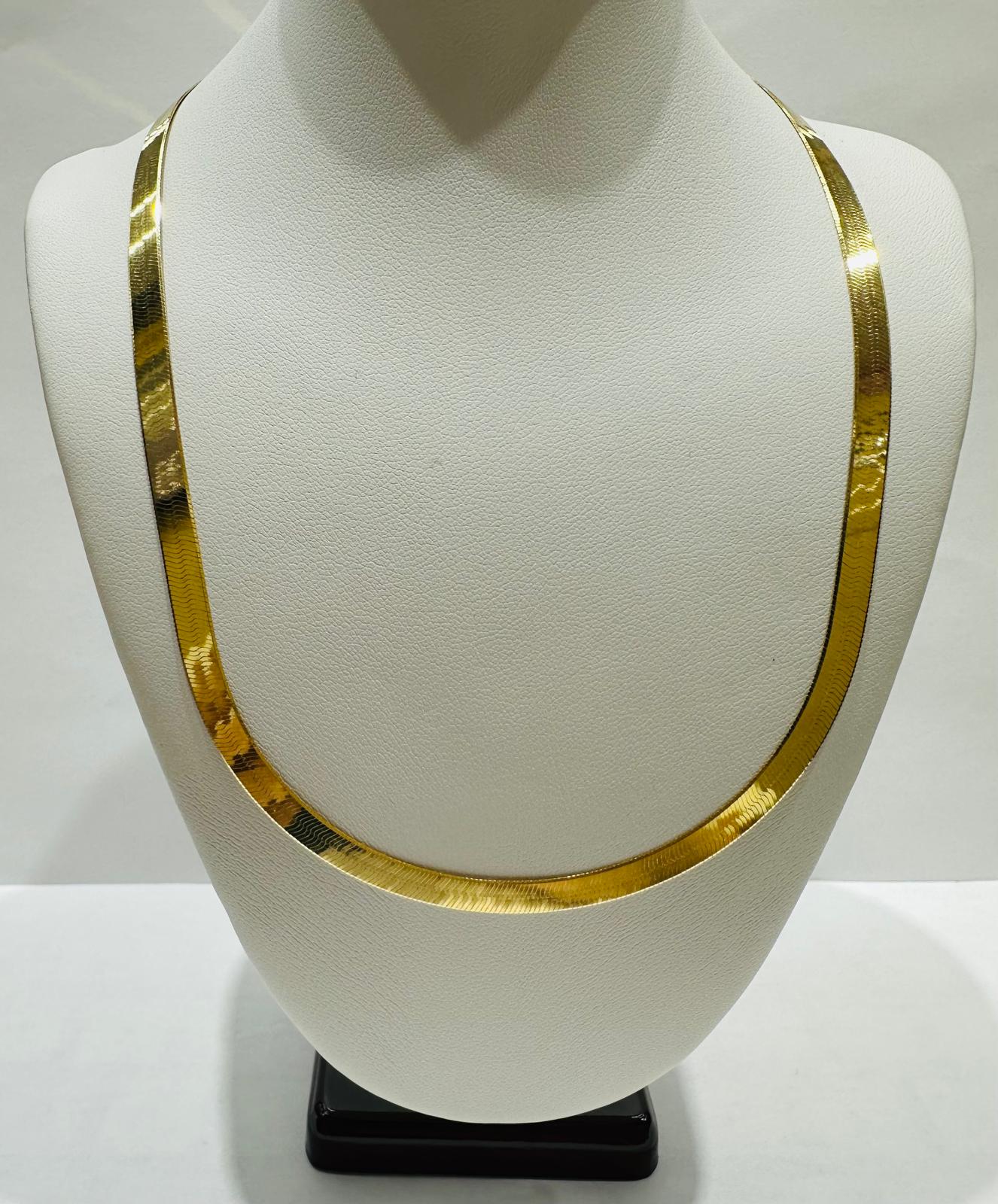 10K GOLD HERRINGBONE CHAIN-16" WEIGHT: 7.1gm