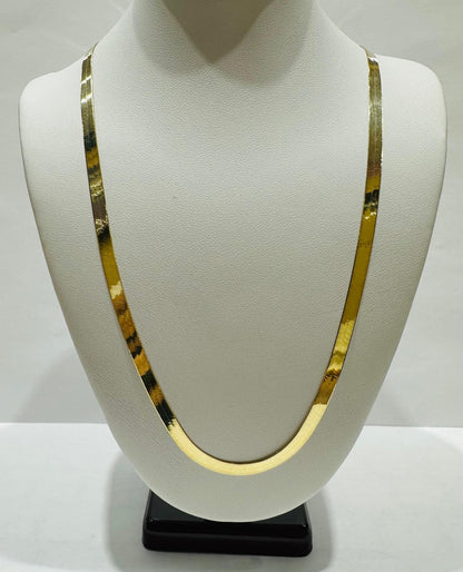 10K GOLD HERRINGBONE CHAIN-18" WEIGHT: 5.0gm