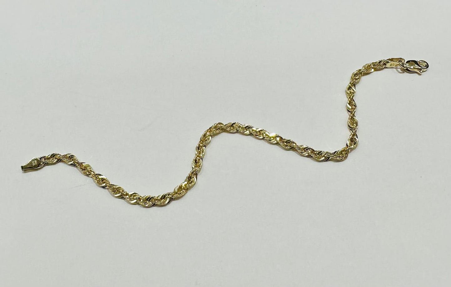 10K GOLD ROPE BRACELET 8" 2.75mm, 2.3gm