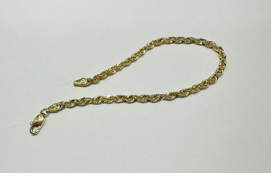 10K GOLD ROPE BRACELET 8" 2.75mm, 2.3gm