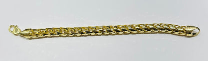 10K BYZANTINE LINK CHAIN BRACELET 9" 12.00mm, 72.5gm