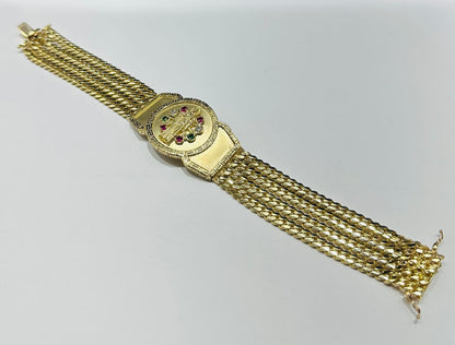 10K GOLD SAINT JUDE CUBAN LINK BRACELET 9" 68.8gm