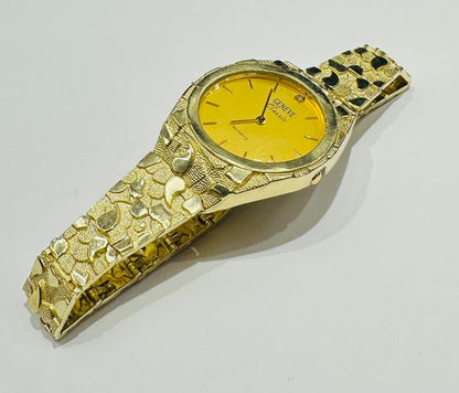 10K GOLD GENEVE CLASSIC GOLD WATCH- WEIGHT: 47.4gm