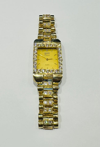 10K GOLD GENEVE CLASSIC GOLD WATCH- WEIGHT: 49.1gm