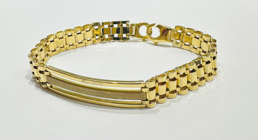 10K GOLD ROLEX LINK BRACELET  8.5" 21.7gm