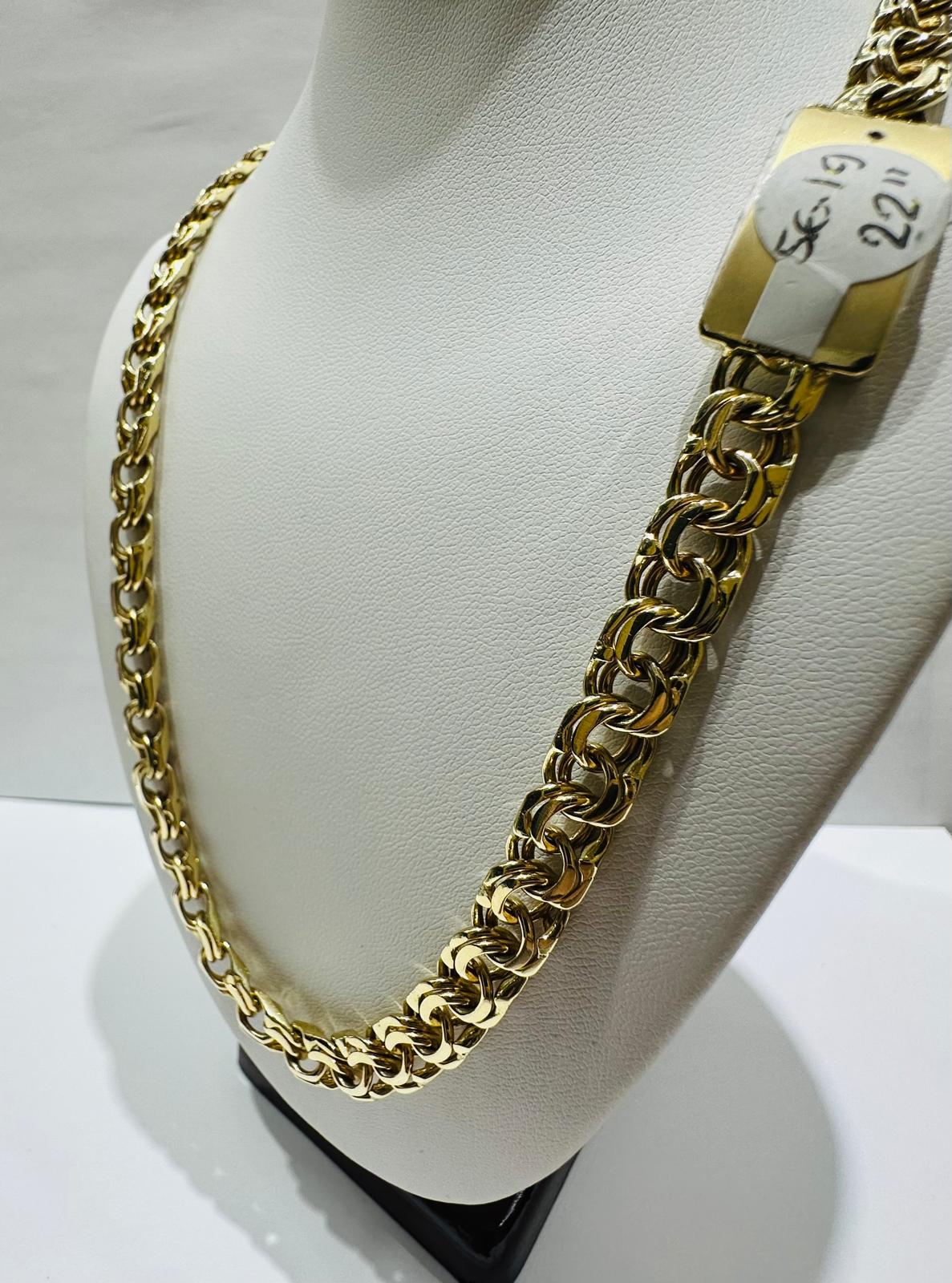 10K GOLD CHINO LINK CHAIN- 22" - 7.50mm, 56.1gm