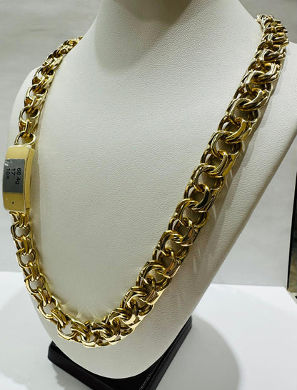 10K GOLD CHINO LINK CHAIN- 17" - 9.80mm, 66.4gm