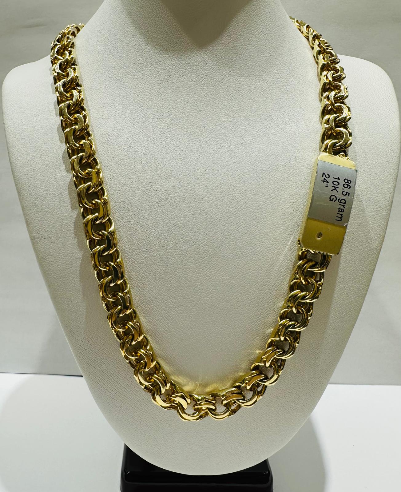 10K GOLD CHINO LINK CHAIN- 24" - 8.70mm, 86.5gm